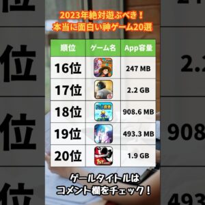 【おすすめスマホゲーム】2023年決定版！本当に面白い！神アプリゲーム20選!!【無料 リセマラ ソシャゲ】#shorts