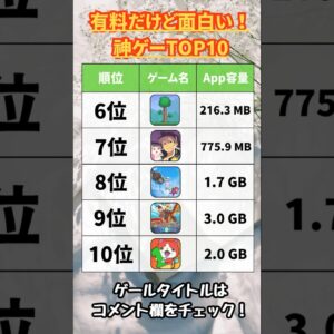 【おすすめスマホゲーム】2024年決定版!!買い切り有料アプリゲーム10選!!【神ゲー 面白い ソシャゲ】#shorts