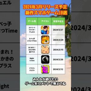 【2024年3月リリース予定】スマホゲーム10選【無料 面白い ソシャゲ】#shorts