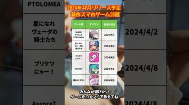 【おすすめスマホゲーム】2024年4月リリース予定 新作アプリゲーム特集【無料 面白い 神ゲー】#スマホゲーム #アプリゲーム #shorts