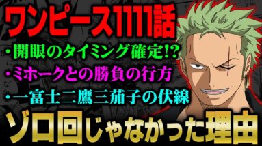 尾田先生によるミスリード。1111話がゾロ回じゃなかった理由がヤバすぎる…左目開眼のタイミングと戦う相手も全て連載前から仕組まれていた⁉︎【 ワンピース 考察 伏線 最新 】※ジャンプ ネタバレ 注意