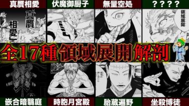 【呪術廻戦】最終決定ver...呪術戦の極致｢領域展開｣！！全17種の領域展開の全貌&隠されたエピソードを徹底解説※ネタバレ注意【やまちゃん。考察】