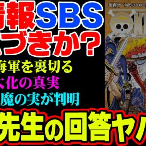 作者が語るワンピースの設定がトンデモなさすぎる！※ネタバレ　注意【ワンピース１１０巻　考察　SBS　ONEPIECE　最新刊】